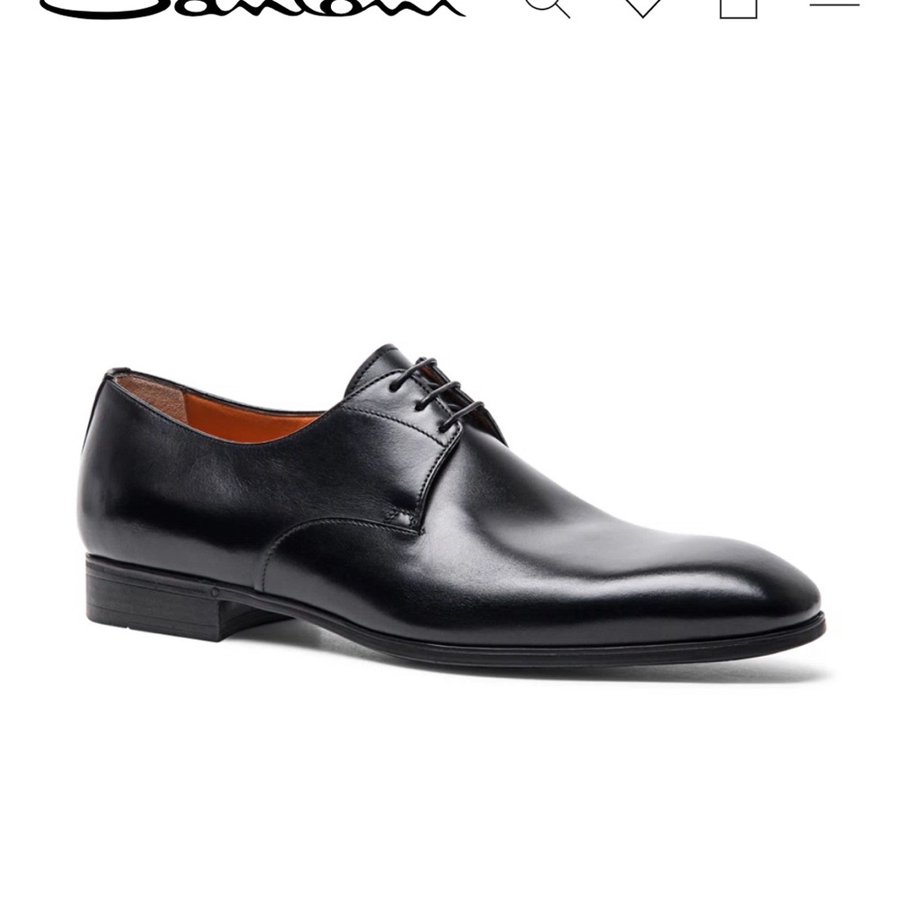 SATONI MEN'S BLACK LEATHER OXFORD SHOE